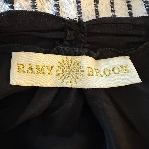 RAMY BROOK | Silk Cold Shoulder Batwing Top with Cowl Neck | Size Extra Small - Picture 8 of 9